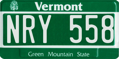 VT license plate NRY558