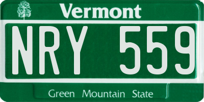 VT license plate NRY559