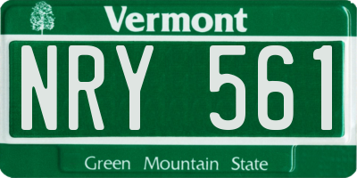 VT license plate NRY561