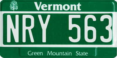 VT license plate NRY563