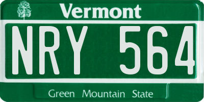 VT license plate NRY564