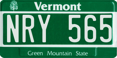 VT license plate NRY565