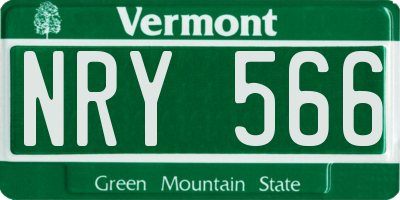VT license plate NRY566