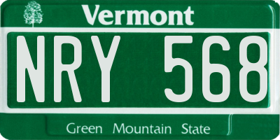 VT license plate NRY568