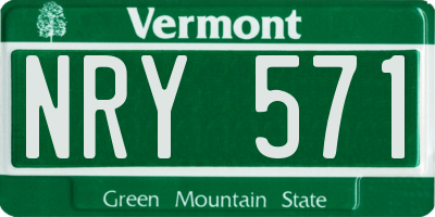 VT license plate NRY571