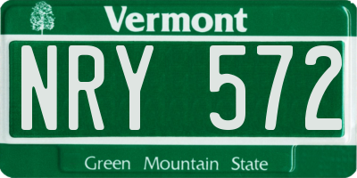 VT license plate NRY572