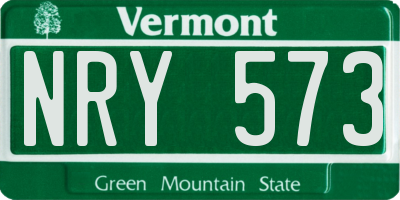 VT license plate NRY573