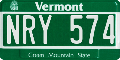 VT license plate NRY574