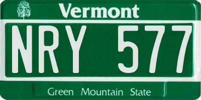 VT license plate NRY577