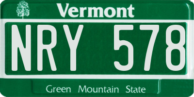 VT license plate NRY578