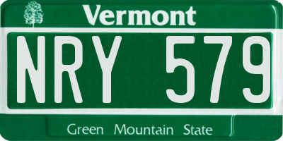 VT license plate NRY579