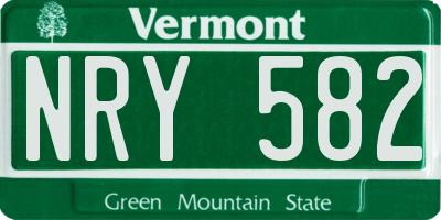 VT license plate NRY582