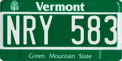 VT license plate NRY583