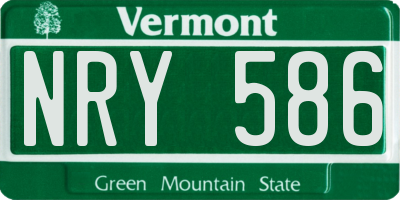VT license plate NRY586