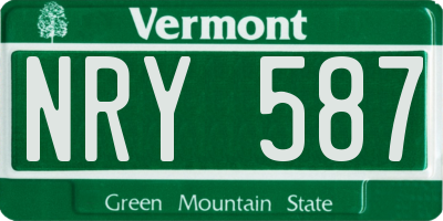 VT license plate NRY587