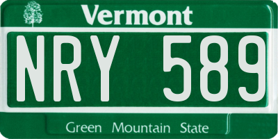 VT license plate NRY589