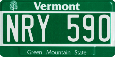 VT license plate NRY590