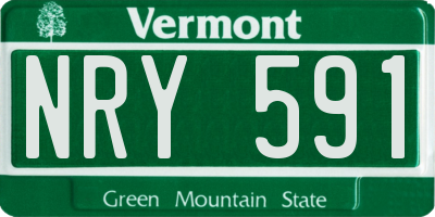 VT license plate NRY591