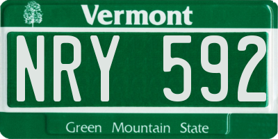 VT license plate NRY592