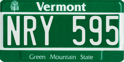 VT license plate NRY595
