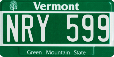 VT license plate NRY599