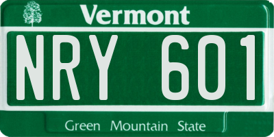 VT license plate NRY601