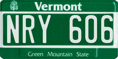 VT license plate NRY606