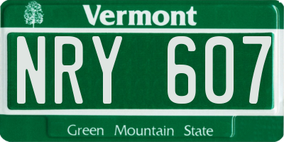 VT license plate NRY607