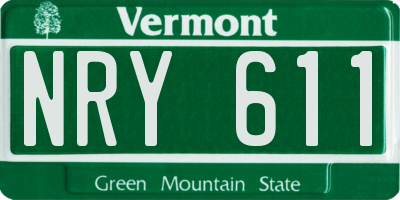VT license plate NRY611