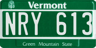 VT license plate NRY613
