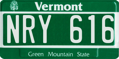 VT license plate NRY616