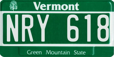 VT license plate NRY618