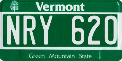 VT license plate NRY620