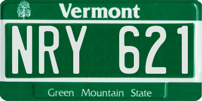 VT license plate NRY621