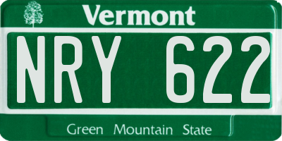 VT license plate NRY622