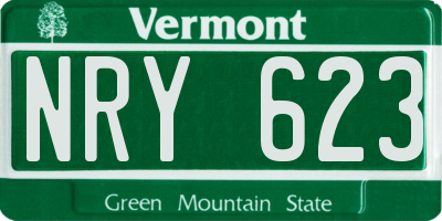 VT license plate NRY623
