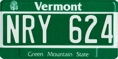 VT license plate NRY624