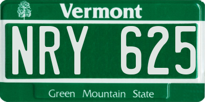 VT license plate NRY625