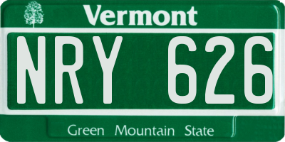 VT license plate NRY626