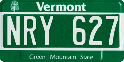 VT license plate NRY627