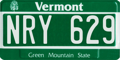 VT license plate NRY629