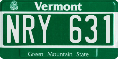 VT license plate NRY631