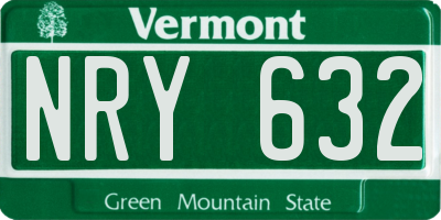 VT license plate NRY632