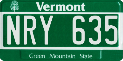VT license plate NRY635