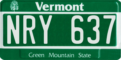 VT license plate NRY637