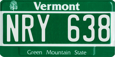 VT license plate NRY638