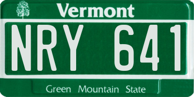 VT license plate NRY641