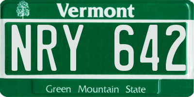 VT license plate NRY642