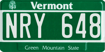VT license plate NRY648