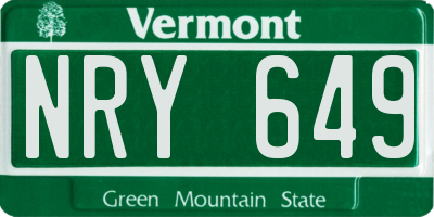 VT license plate NRY649
